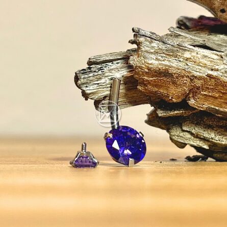 Joia Umbigo Aco Pedra Roxa – 1.6x10 Unid - Imagem 3