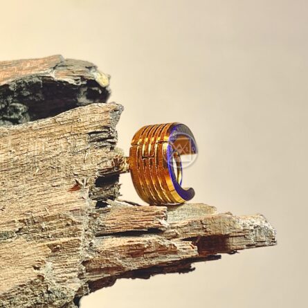 Joia Brinco Aco Dourado Argola 4 Linhas - 8x8 Par - Imagem 2