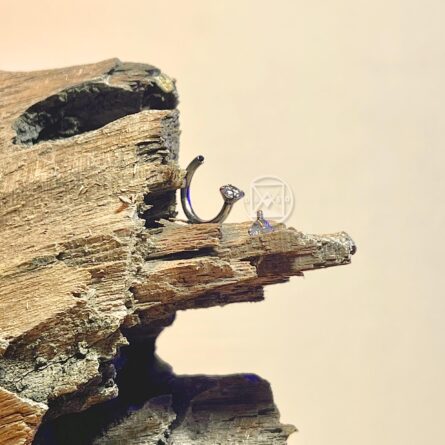 JOIA AÇO FERRADURA PEDRA BRANCA REDONDA - Imagem 3