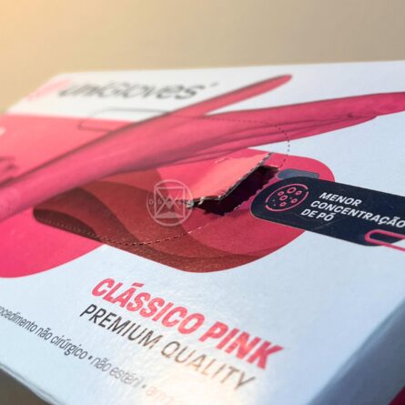 Luva Unigloves Latex Pink Cx - M 100 - Imagem 2