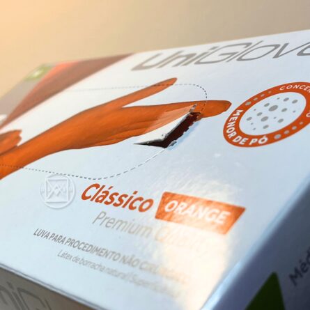 Luva Unigloves Latex Orange Cx - M 100 - Imagem 2