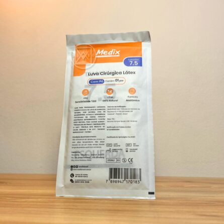 Luva Latex Branca Esteril Tam 7,5 - M 50 Pares - Imagem 2